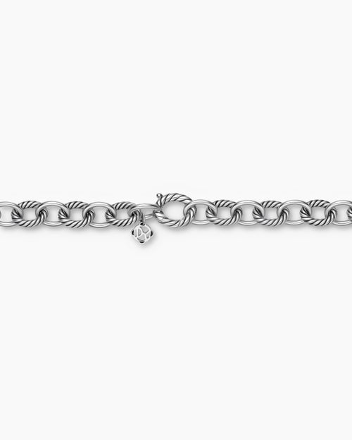 Womens Oval Link Chain Necklace in Sterling Silver, 10mm