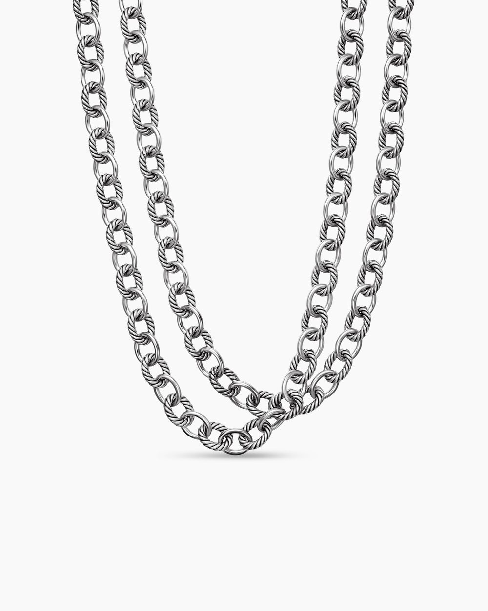 Womens Oval Link Chain Necklace in Sterling Silver, 10mm