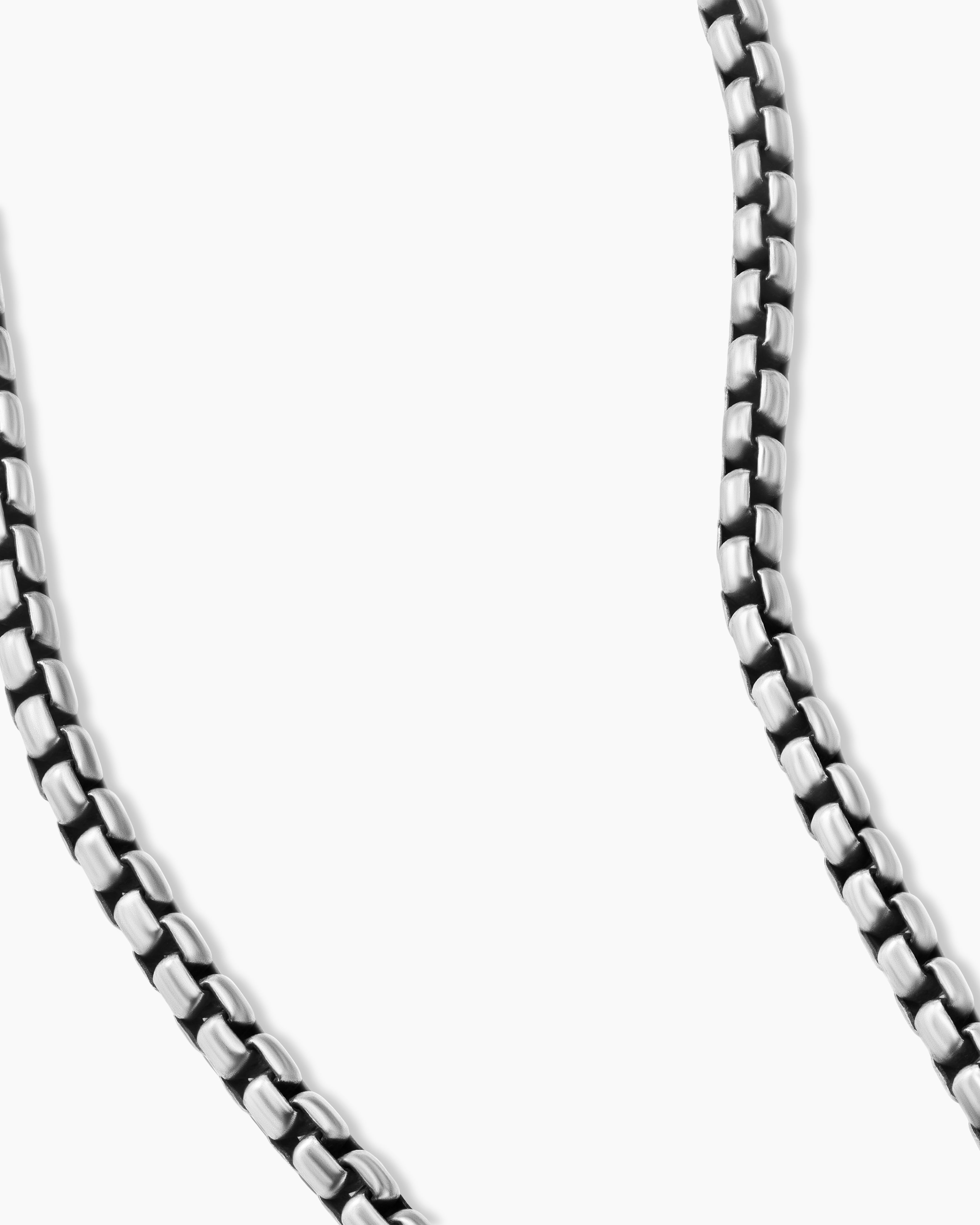 David Yurman Box Chain Necklace in Grey Titanium, 3.6mm in Grey Titanium With Sterling Silver Men's Size 24 IN