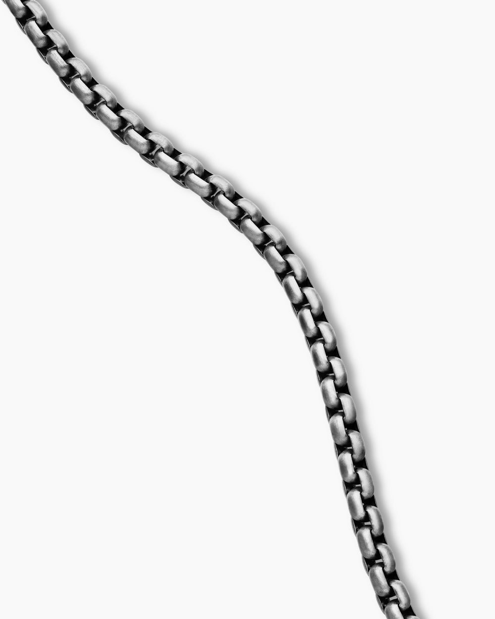 Mens Box Chain Necklace in Grey Titanium, 3.6mm