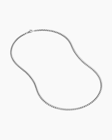 Box Chain Necklace in Grey Titanium, 3.6mm