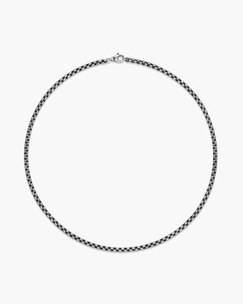 Mens Box Chain Necklace in Grey Titanium, 3.6mm
