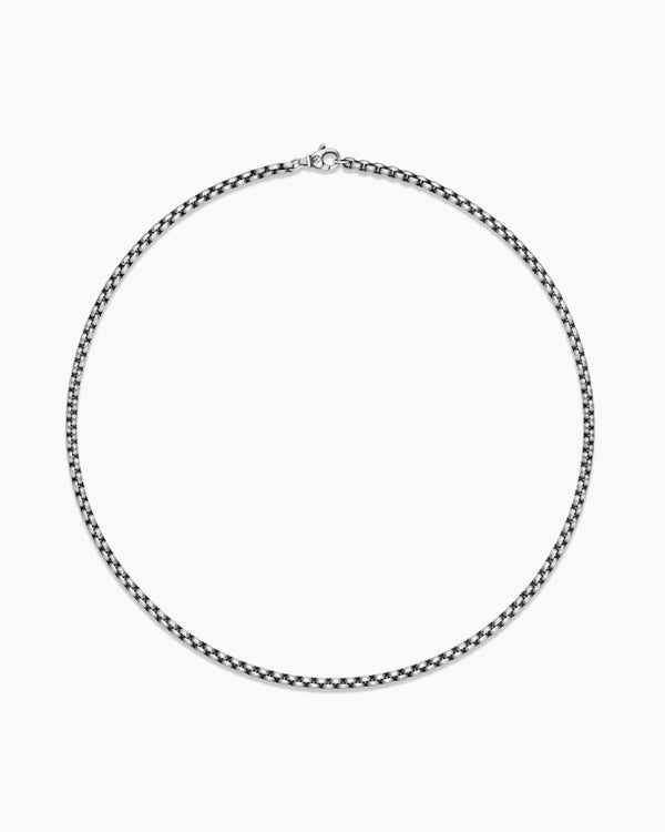 Collier Box Chain en titane gris, 3,6 mm