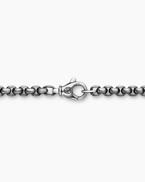 Mens Box Chain Necklace in Grey Titanium, 3.6mm