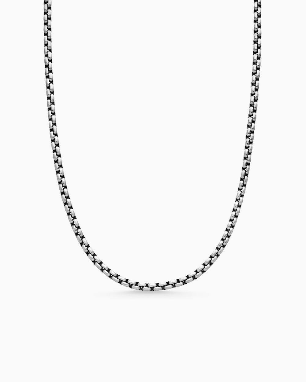 Mens Box Chain Necklace in Grey Titanium, 3.6mm