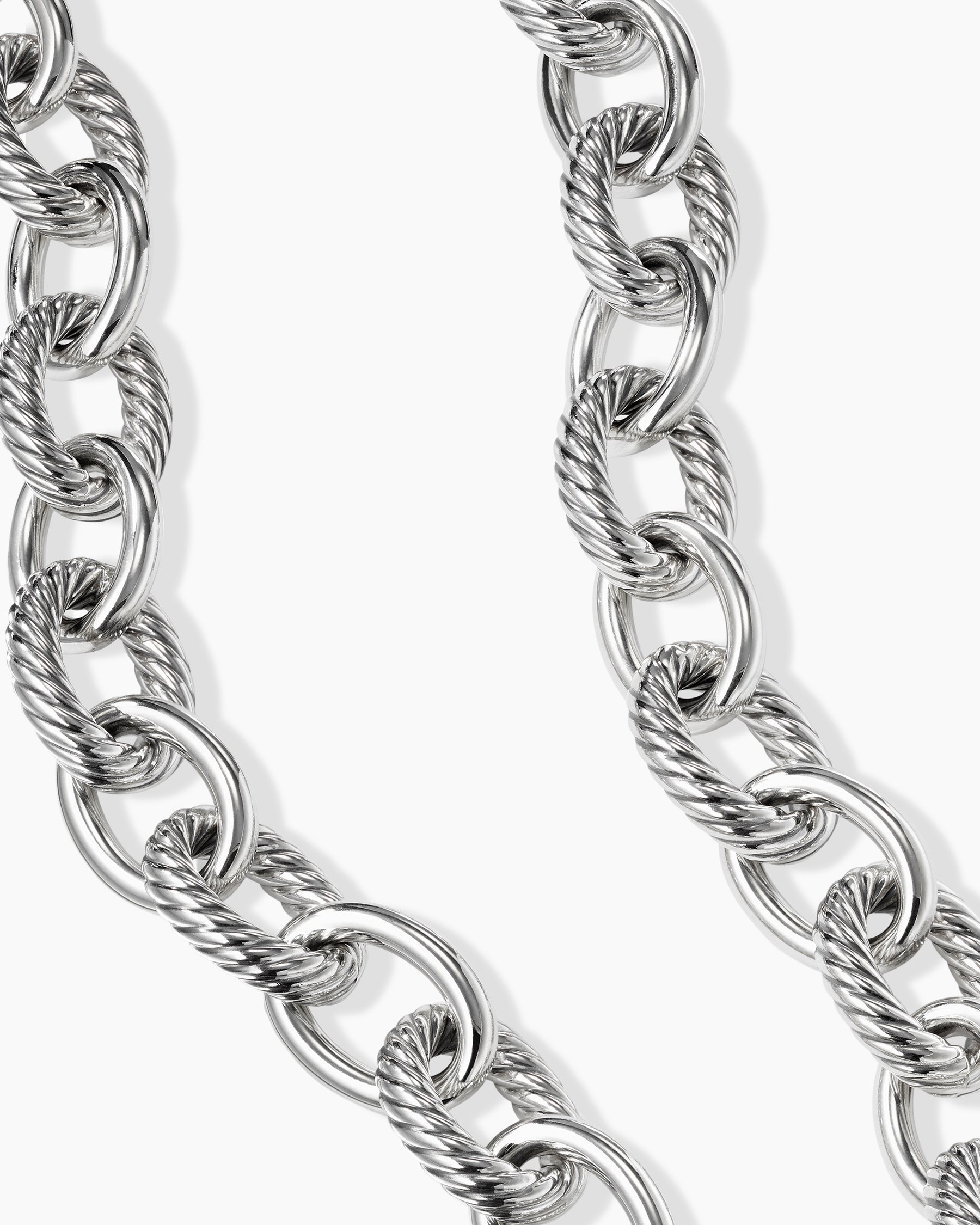 Oval Link Chain Necklace in Sterling Silver, 16mm