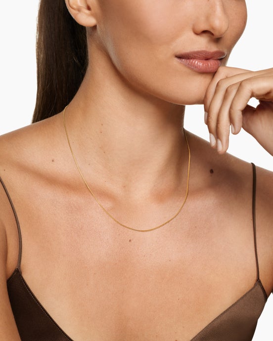 Box Chain Necklace in 18K Yellow Gold, 1.25mm