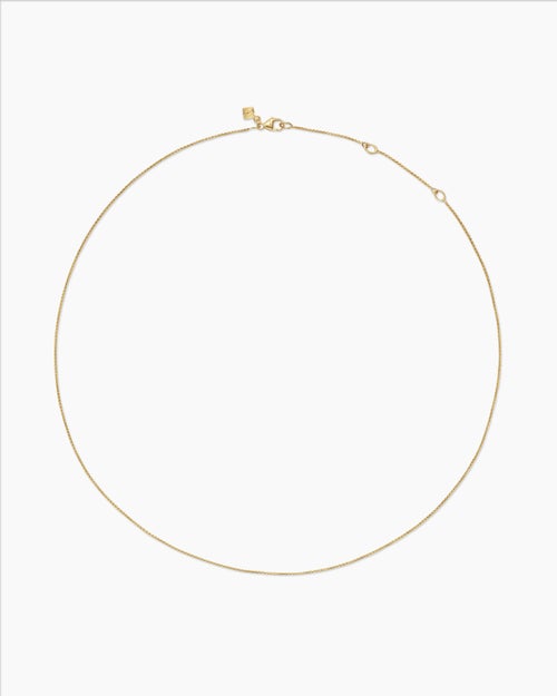 Womens Box Chain Necklace in 18ct Yellow Gold, 1.25mm