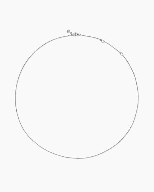 Womens Box Chain Necklace in Sterling Silver, 1.25mm