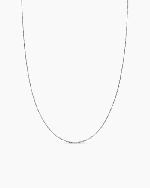 Womens Box Chain Necklace in Sterling Silver, 1.25mm