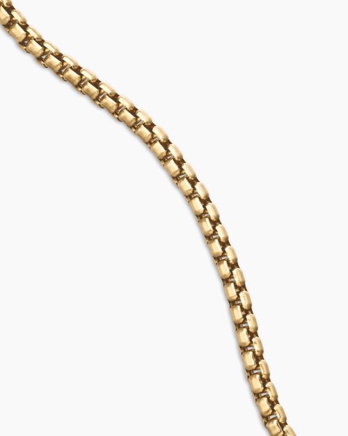 Womens Box Chain Necklace in 18k Yellow Gold, 2.7mm