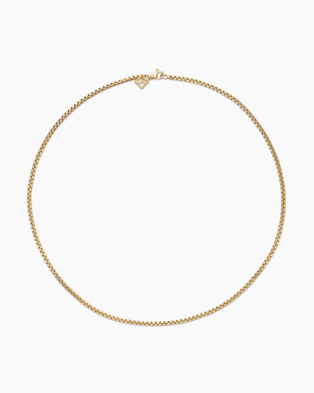 Womens Box Chain Necklace in 18K Yellow Gold, 2.7mm