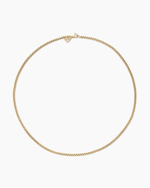 Womens Box Chain Necklace in 18K Yellow Gold, 2.7mm