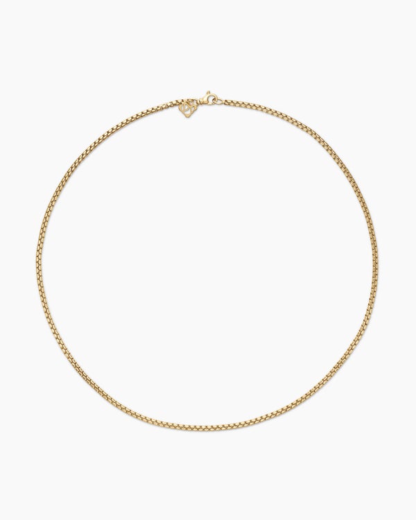Box Chain Necklace in 18K Yellow Gold, 2.7mm