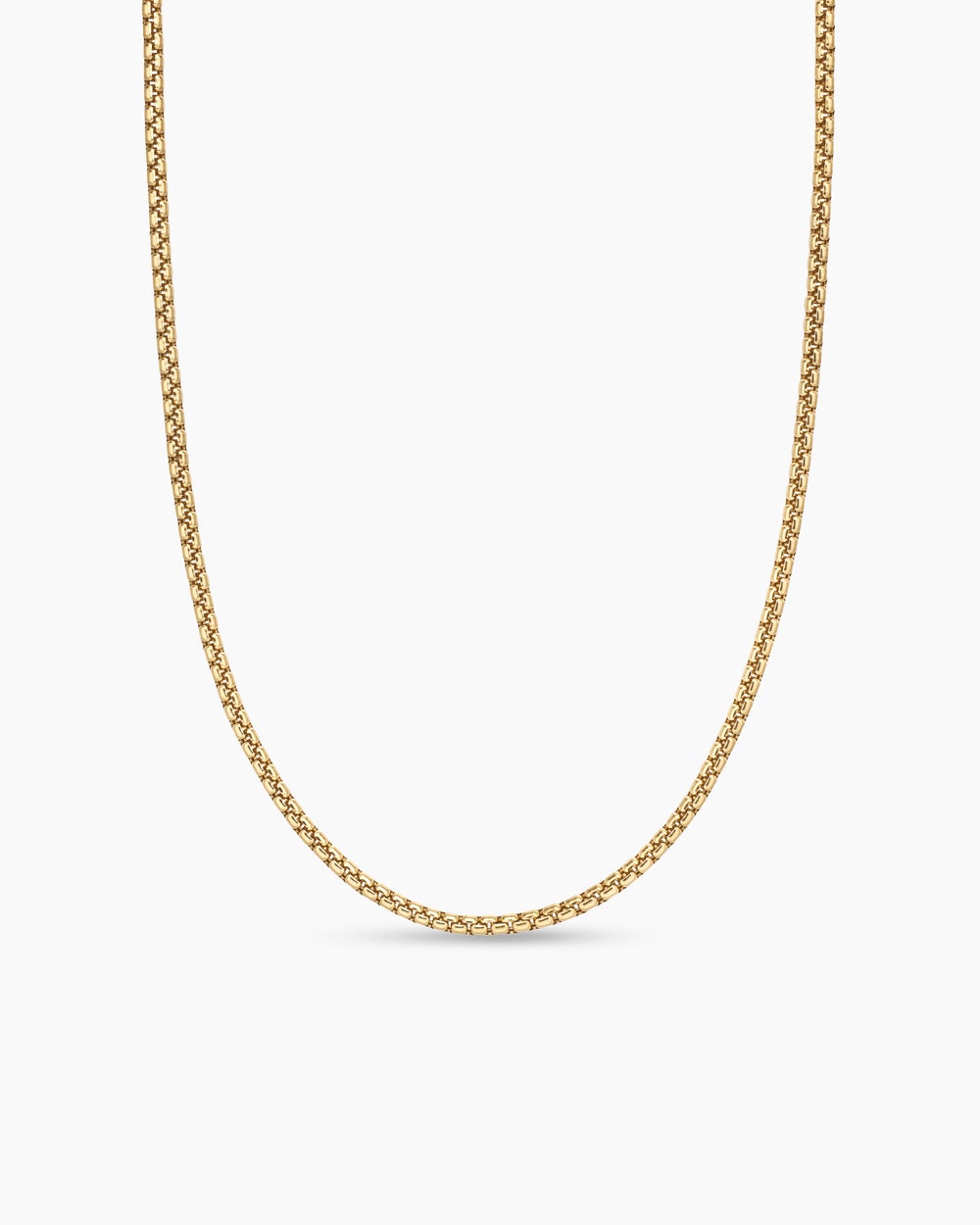 Womens Box Chain Necklace in 18K Yellow Gold, 2.7mm