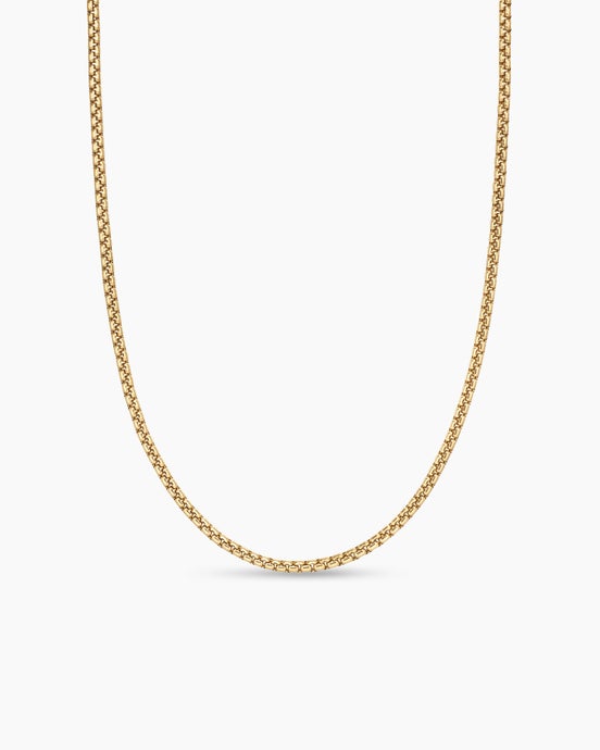 Box Chain Necklace in 18k Yellow Gold, 2.7mm