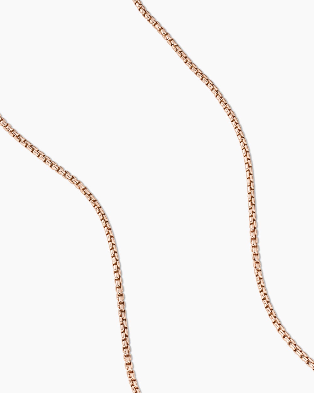 Womens Box Chain Necklace in 18ct Rose Gold, 2.7mm