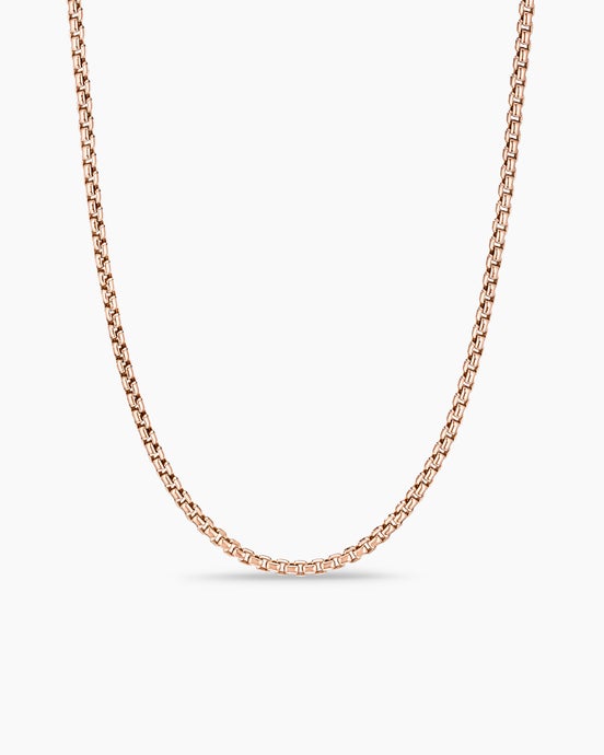 Box Chain Necklace in 18ct Rose Gold, 2.7mm