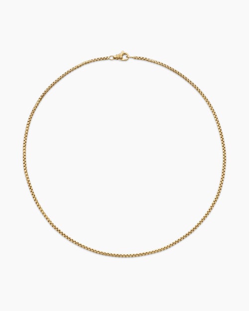 Mens Box Chain Necklace in 18K Yellow Gold, 2.7mm