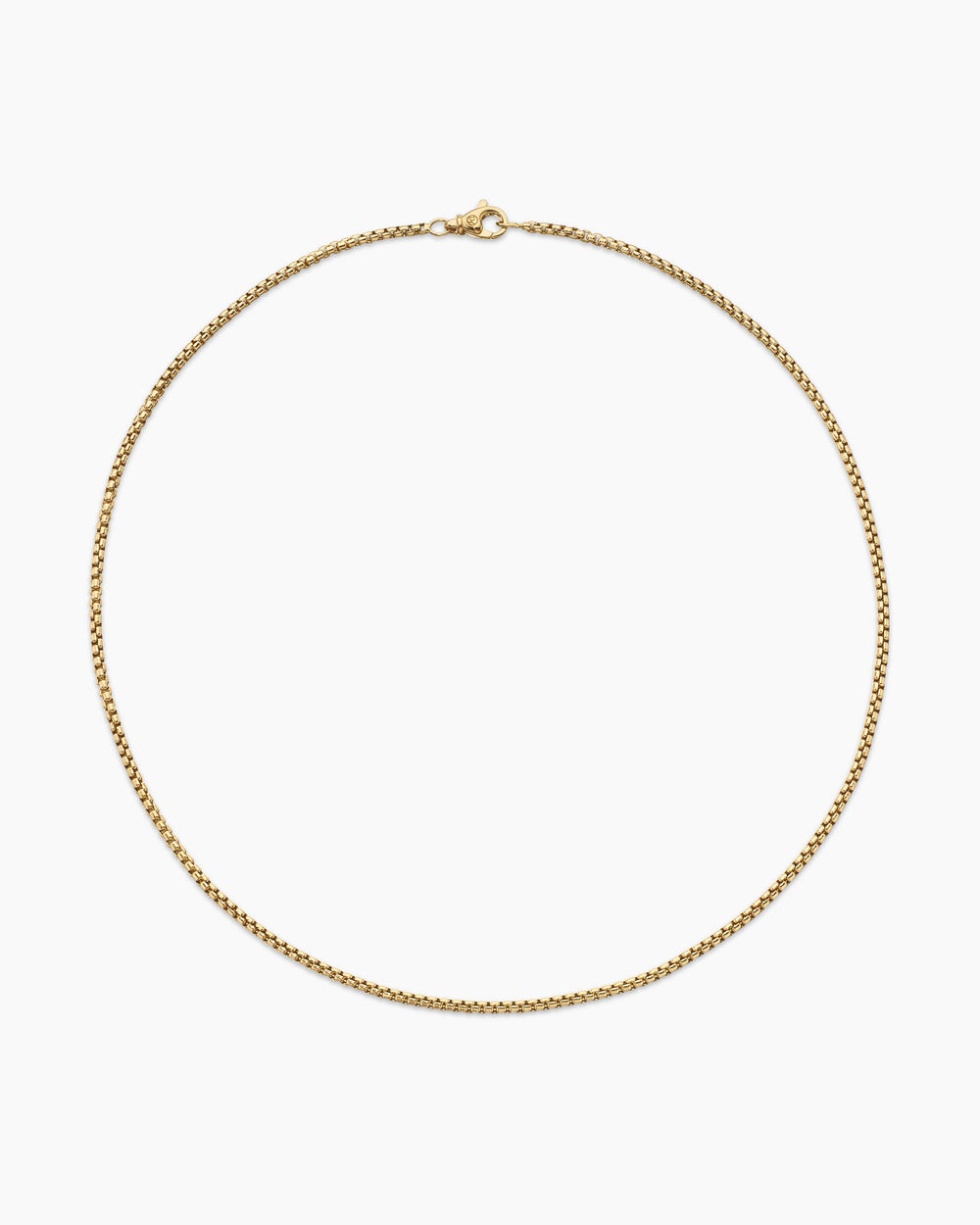 Mens Box Chain Necklace in 18K Yellow Gold, 2.7mm