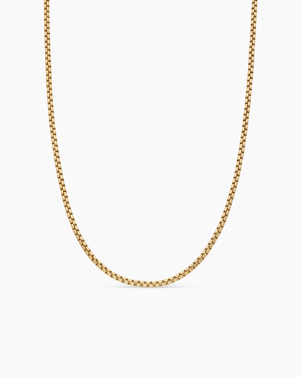 Mens Box Chain Necklace in 18K Yellow Gold, 2.7mm