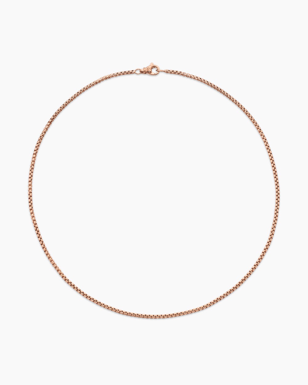 Mens Box Chain Necklace in 18ct Rose Gold, 2.7mm