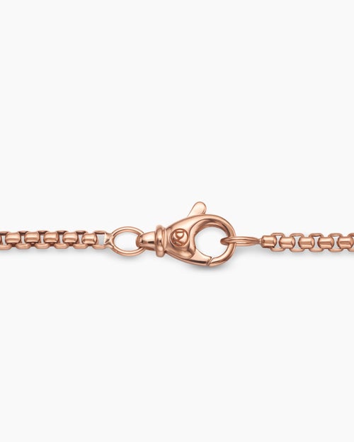 Mens Box Chain Necklace in 18ct Rose Gold, 2.7mm