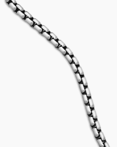 Mens Box Chain Necklace in Sterling Silver, 4.8mm