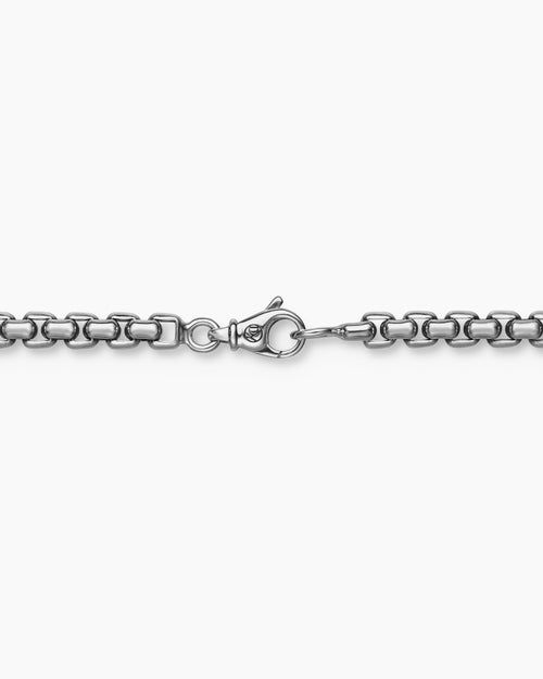 Mens Box Chain Necklace in Sterling Silver, 4.8mm