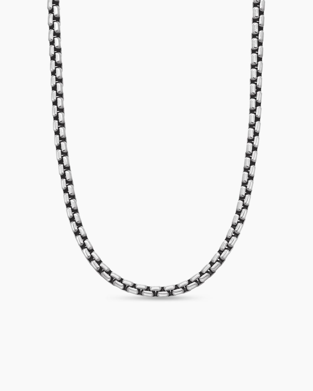 Mens Box Chain Necklace in Sterling Silver, 4.8mm