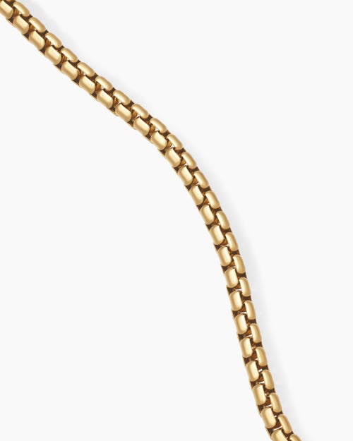 Womens Box Chain Necklace in 18K Yellow Gold, 3.6mm