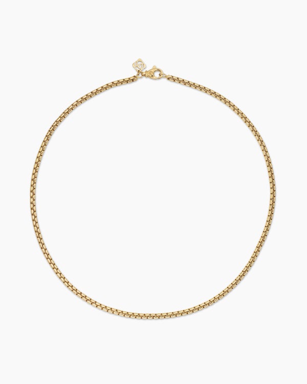 Box Chain Necklace in 18K Yellow Gold, 3.6mm