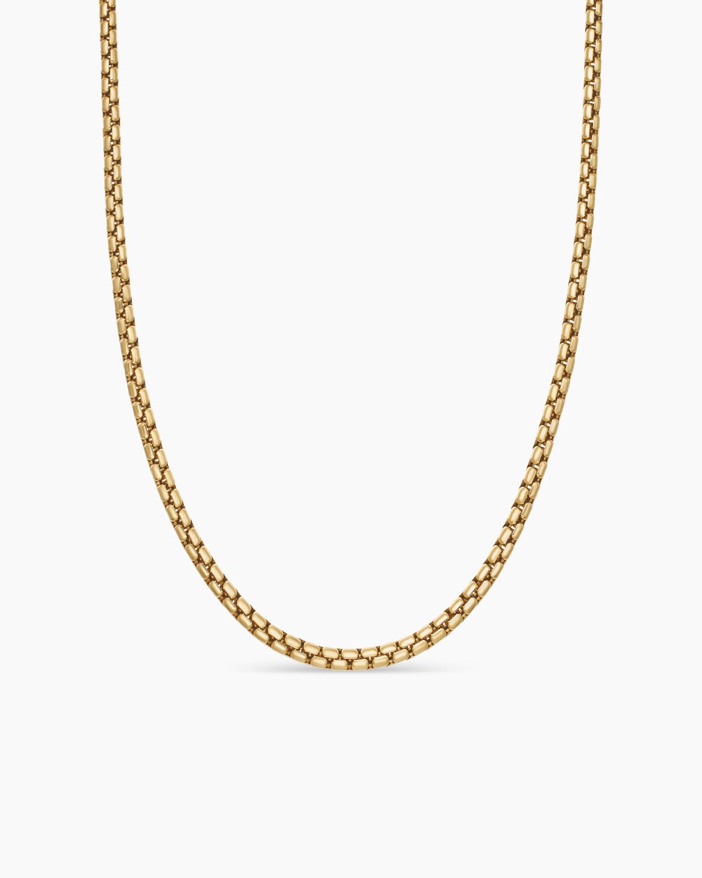 Womens Box Chain Necklace in 18K Yellow Gold, 3.6mm
