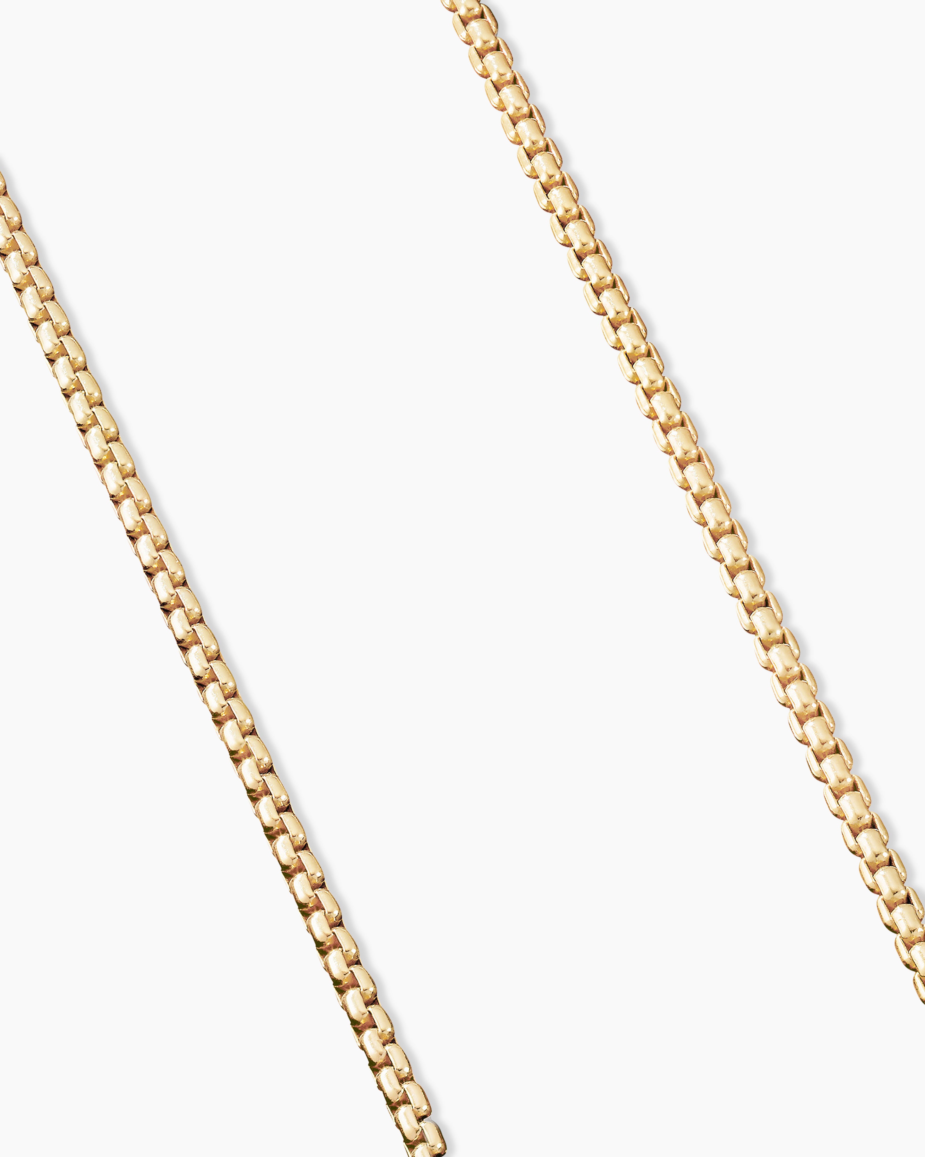 Box Chain Necklace in 18K Rose Gold, 3.4mm