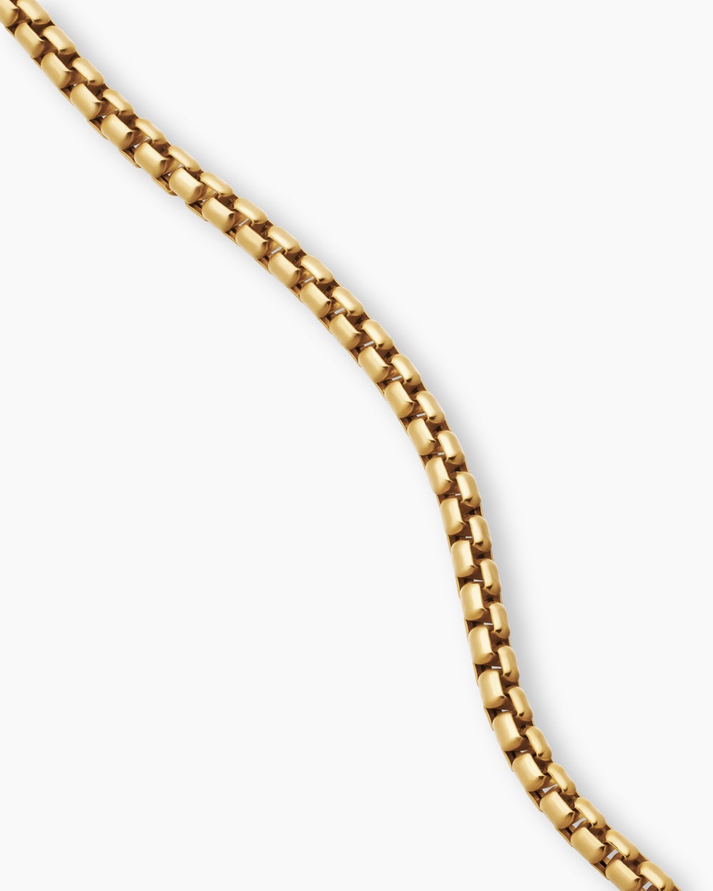 Mens Box Chain Necklace in 18K Yellow Gold, 3.4mm