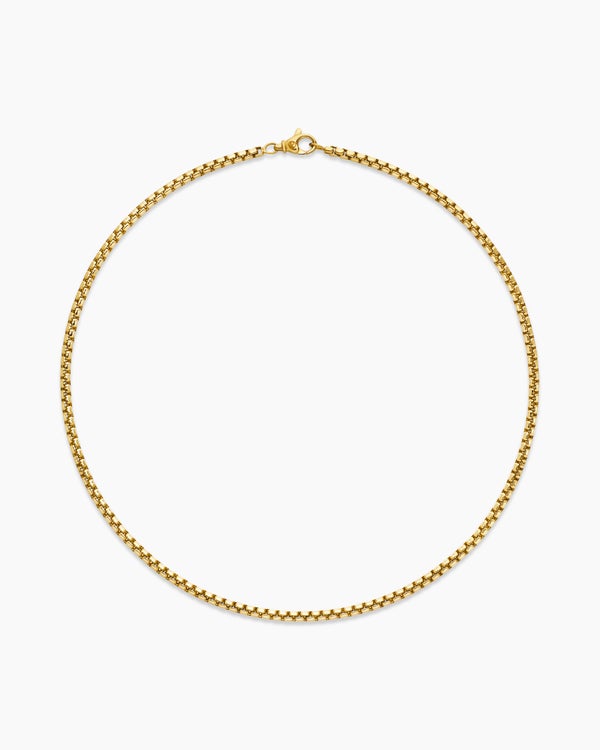 Collier Box Chain en or jaune 18 carats, 3,4 mm