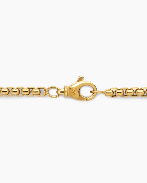 Mens Box Chain Necklace in 18K Yellow Gold, 3.4mm