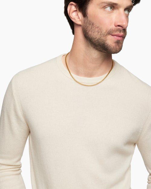 Mens Box Chain Necklace in 18K Yellow Gold, 3.4mm