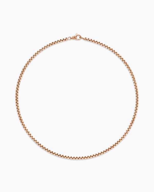 Collier Box Chain en or rose 18 carats, 3,4 mm