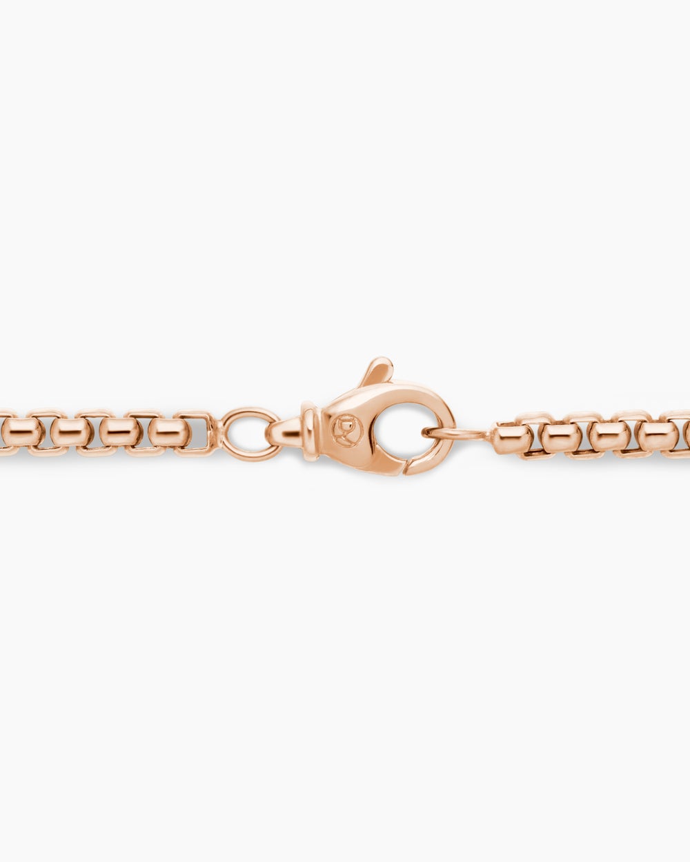 Mens Box Chain Necklace in 18K Rose Gold, 3.4mm