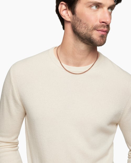 Mens Box Chain Necklace in 18K Rose Gold, 3.4mm