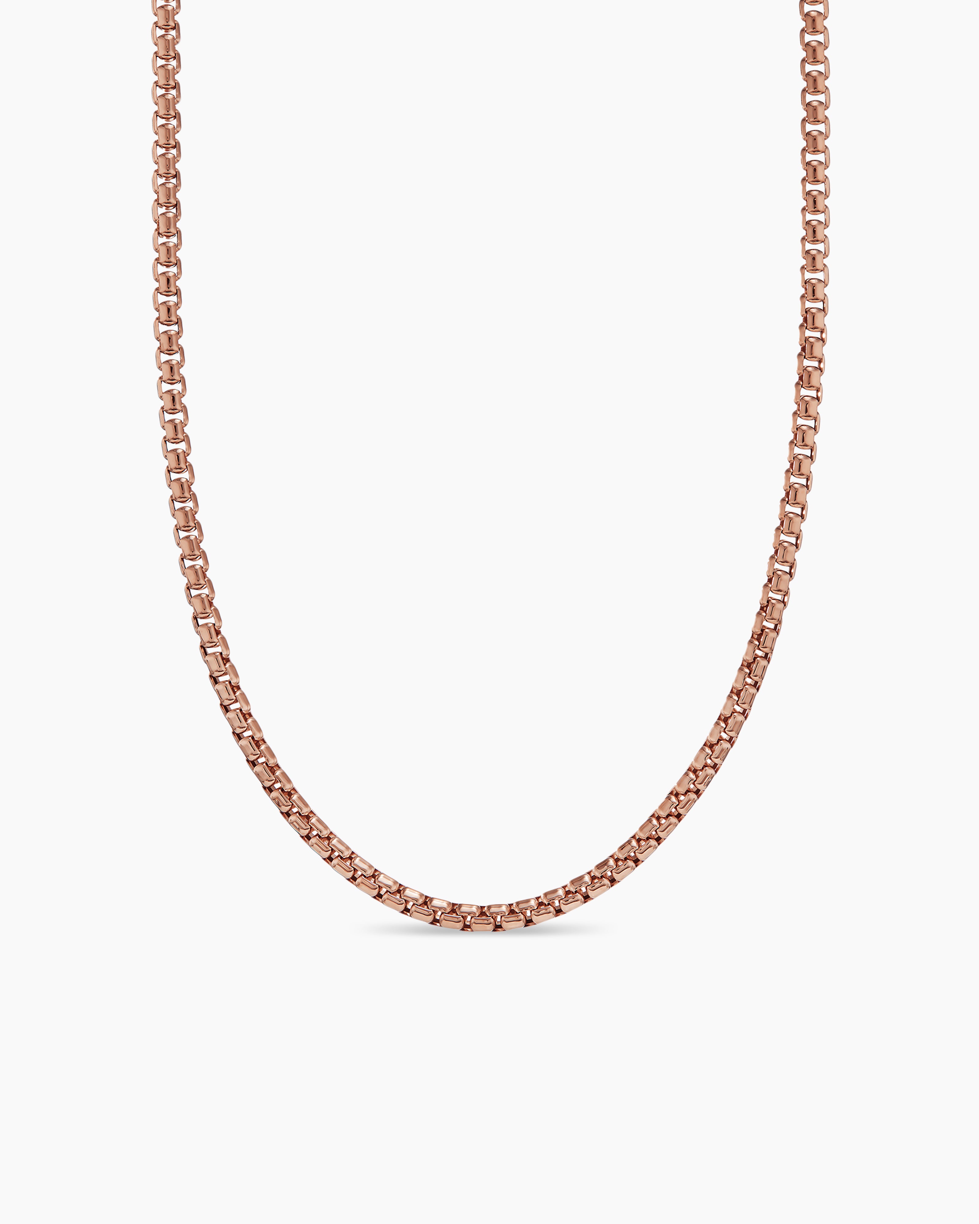 David Yurman Men's Medium Box Chain Necklace in 18K Rose Gold