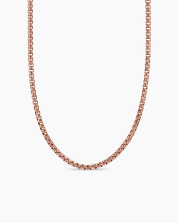 Box Chain Necklace in 18K Rose Gold