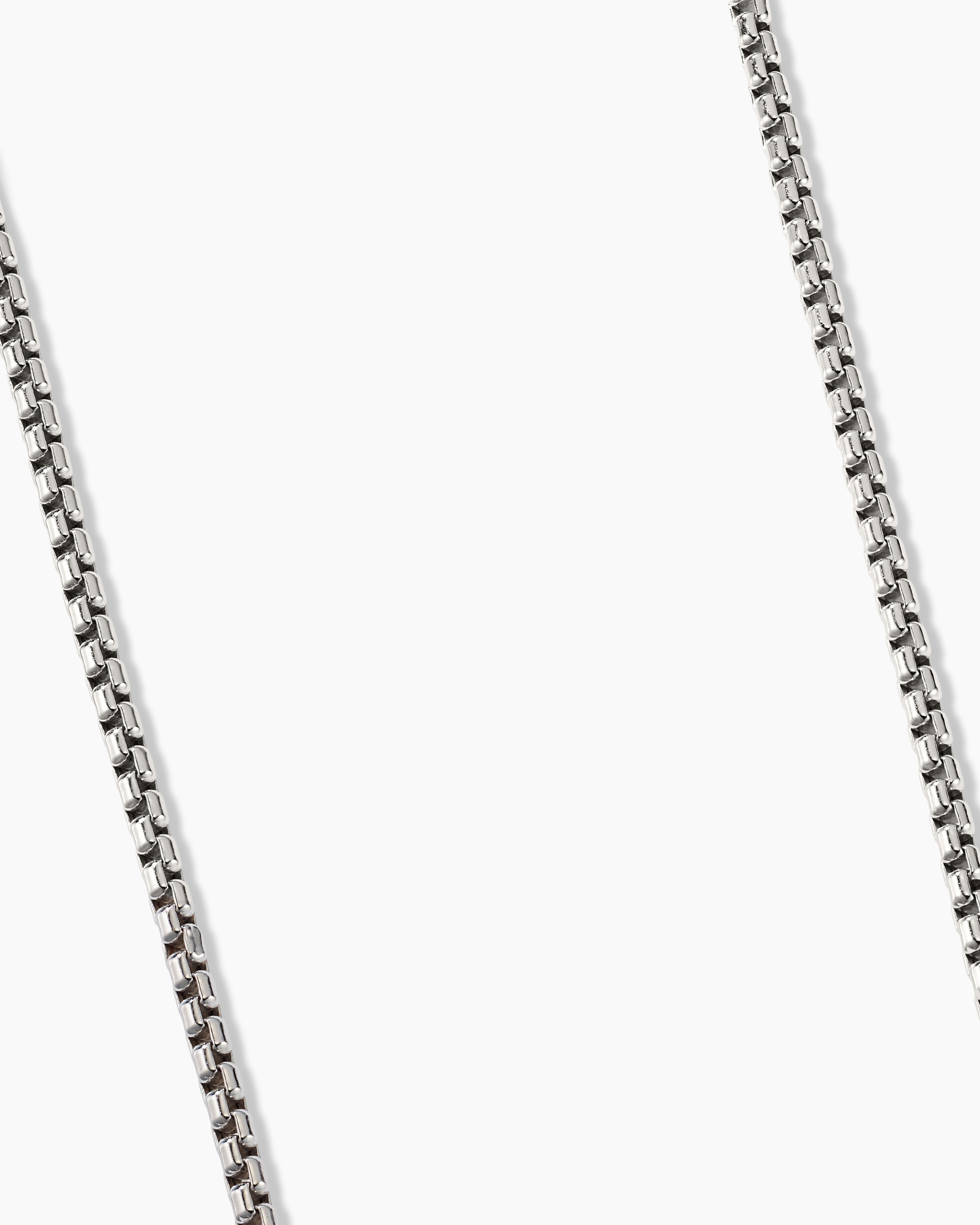 Cuban Link Chain (3mm) | White Gold Plated Chain For Men | Marcozo