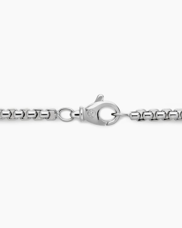 Collier Box Chain en or blanc 18 carats, 3,4 mm