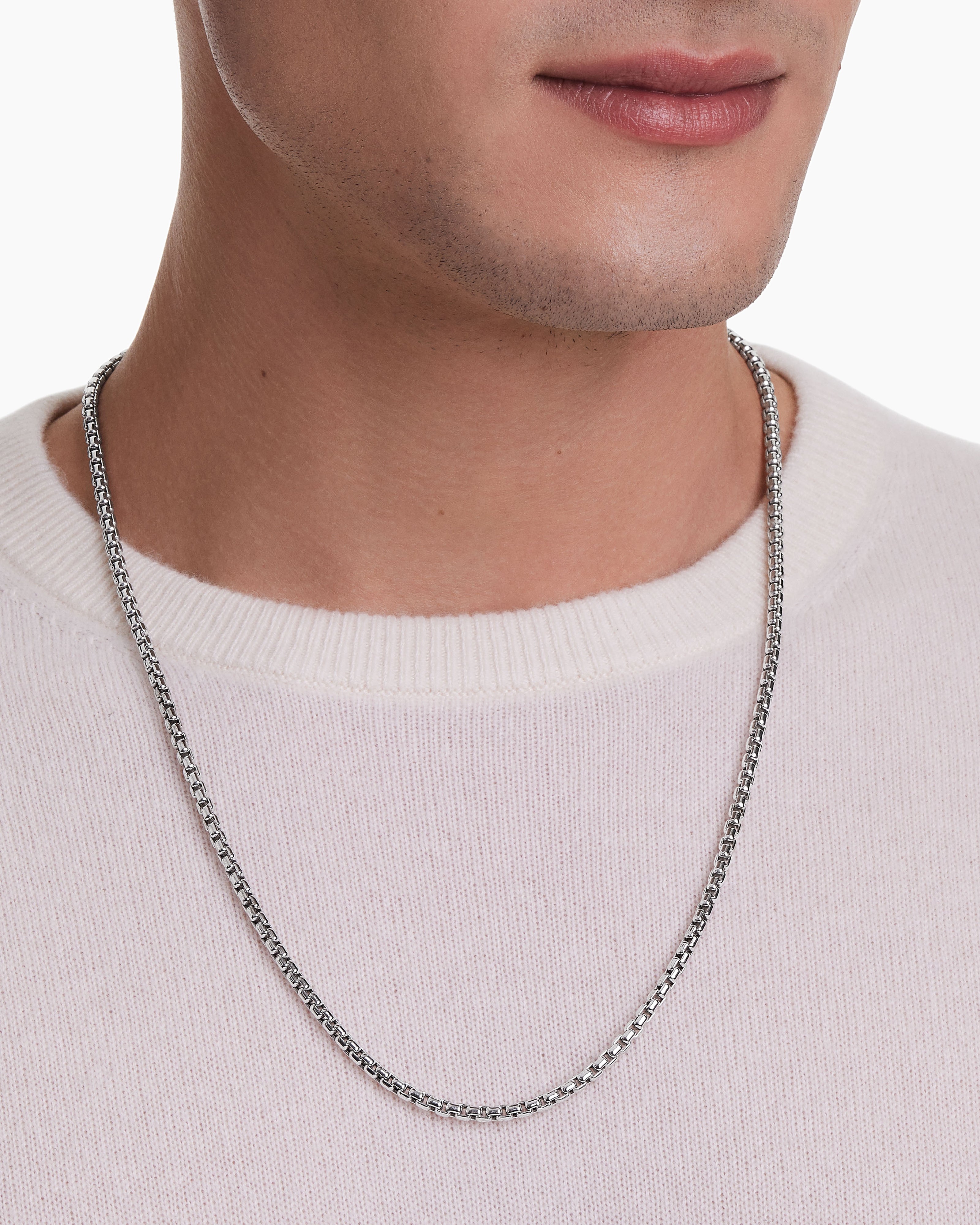 Fine 2mm Rope Chain Necklace in 9ct White Gold
