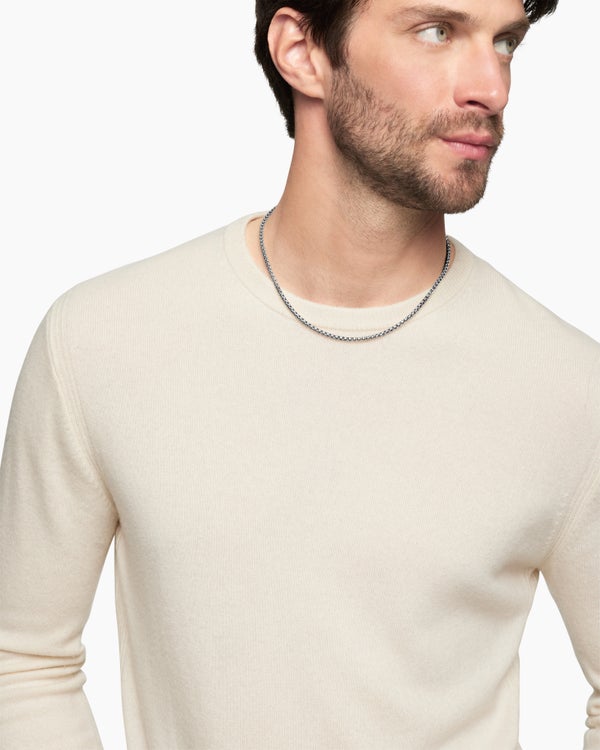 Collier Box Chain en or blanc 18 carats, 3,4 mm