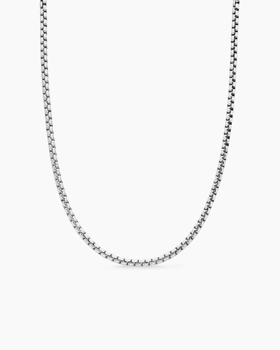 Box Chain Necklace in 18K White Gold, 3.4mm