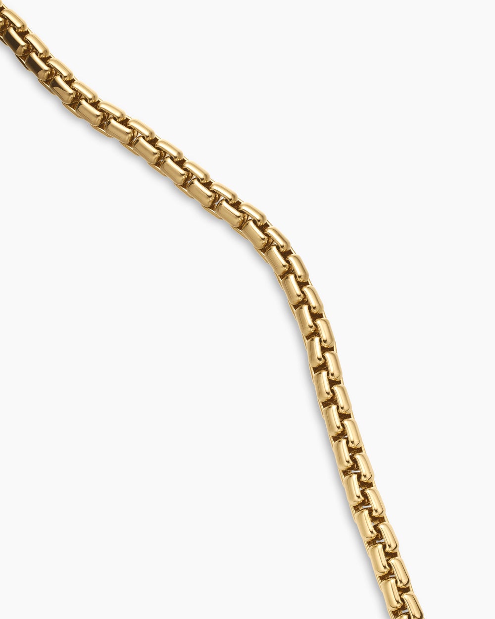 Mens Box Chain Necklace in 18K Yellow Gold, 7.5mm