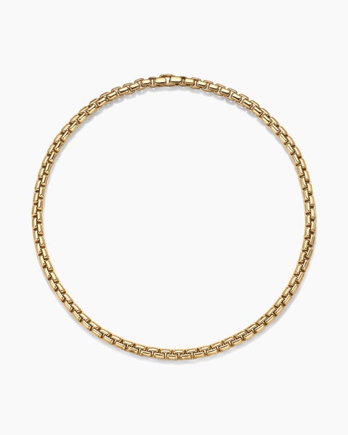 Mens Box Chain Necklace in 18ct Yellow Gold, 7.5mm